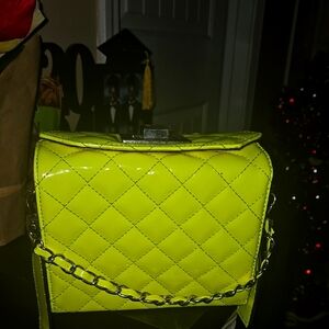 Chic Lime Green Quilted Handbag Crossbody